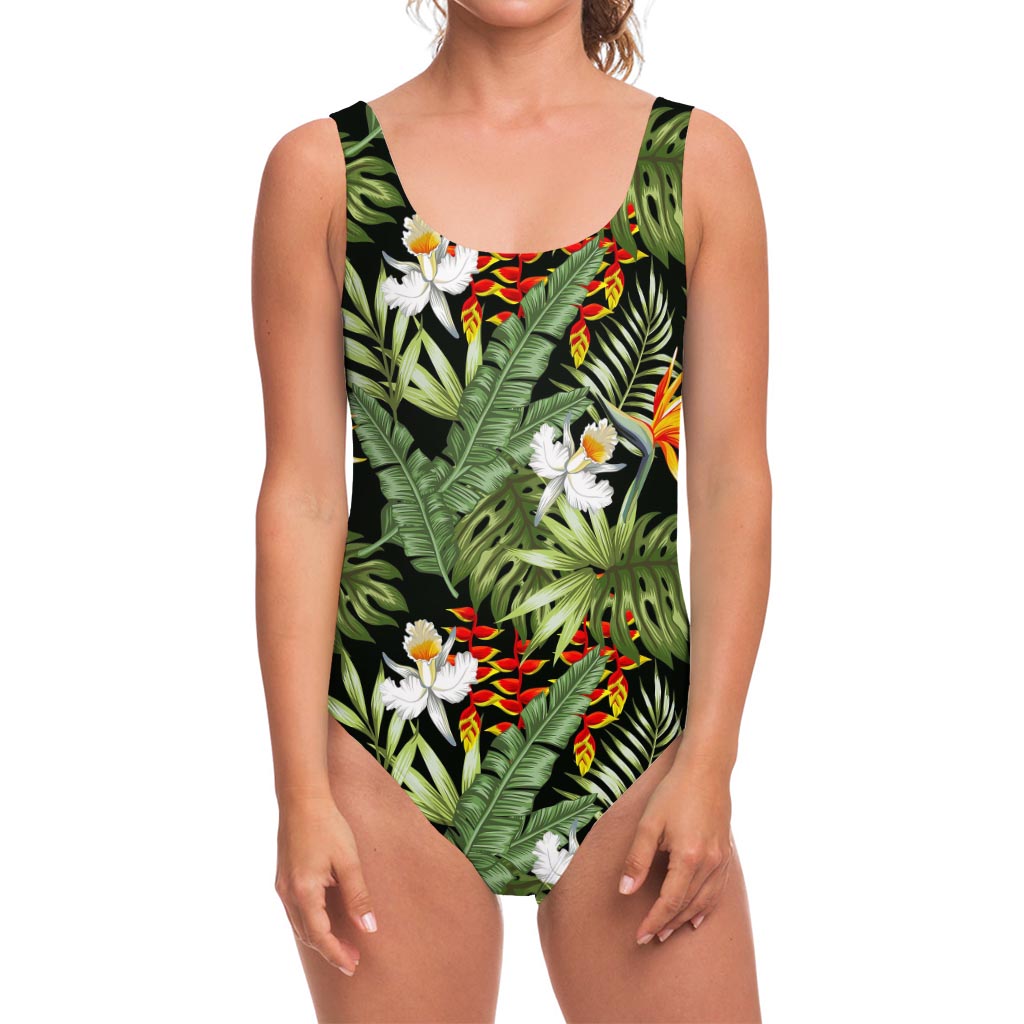 Hawaii Tropical Plants Pattern Print One Piece Swimsuit