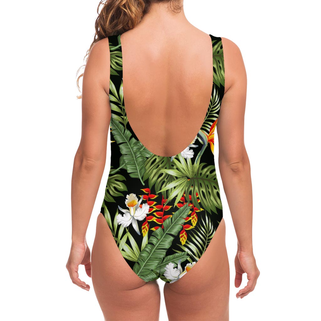 Hawaii Tropical Plants Pattern Print One Piece Swimsuit