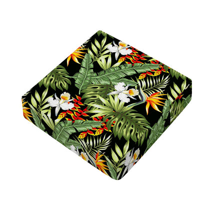 Hawaii Tropical Plants Pattern Print Outdoor Seat Cushion Cover