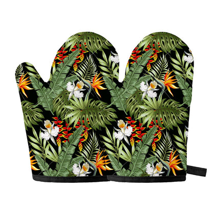 Hawaii Tropical Plants Pattern Print Oven Mitts