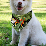 Hawaii Tropical Plants Pattern Print Over The Collar Dog Bandana
