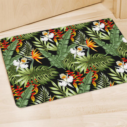 Hawaii Tropical Plants Pattern Print Polyester Doormat