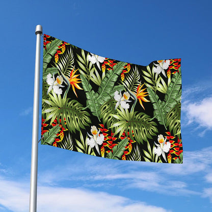 Hawaii Tropical Plants Pattern Print Polyester Flag