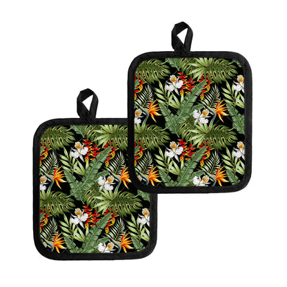 Hawaii Tropical Plants Pattern Print Pot Holders
