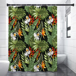 Hawaii Tropical Plants Pattern Print Premium Shower Curtain
