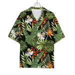Hawaii Tropical Plants Pattern Print Rayon Hawaiian Shirt
