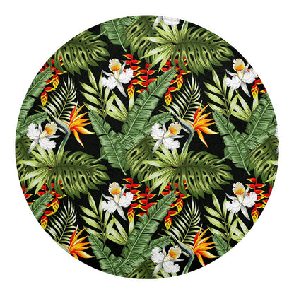 Hawaii Tropical Plants Pattern Print Round Blanket