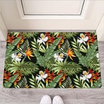 Hawaii Tropical Plants Pattern Print Rubber Doormat
