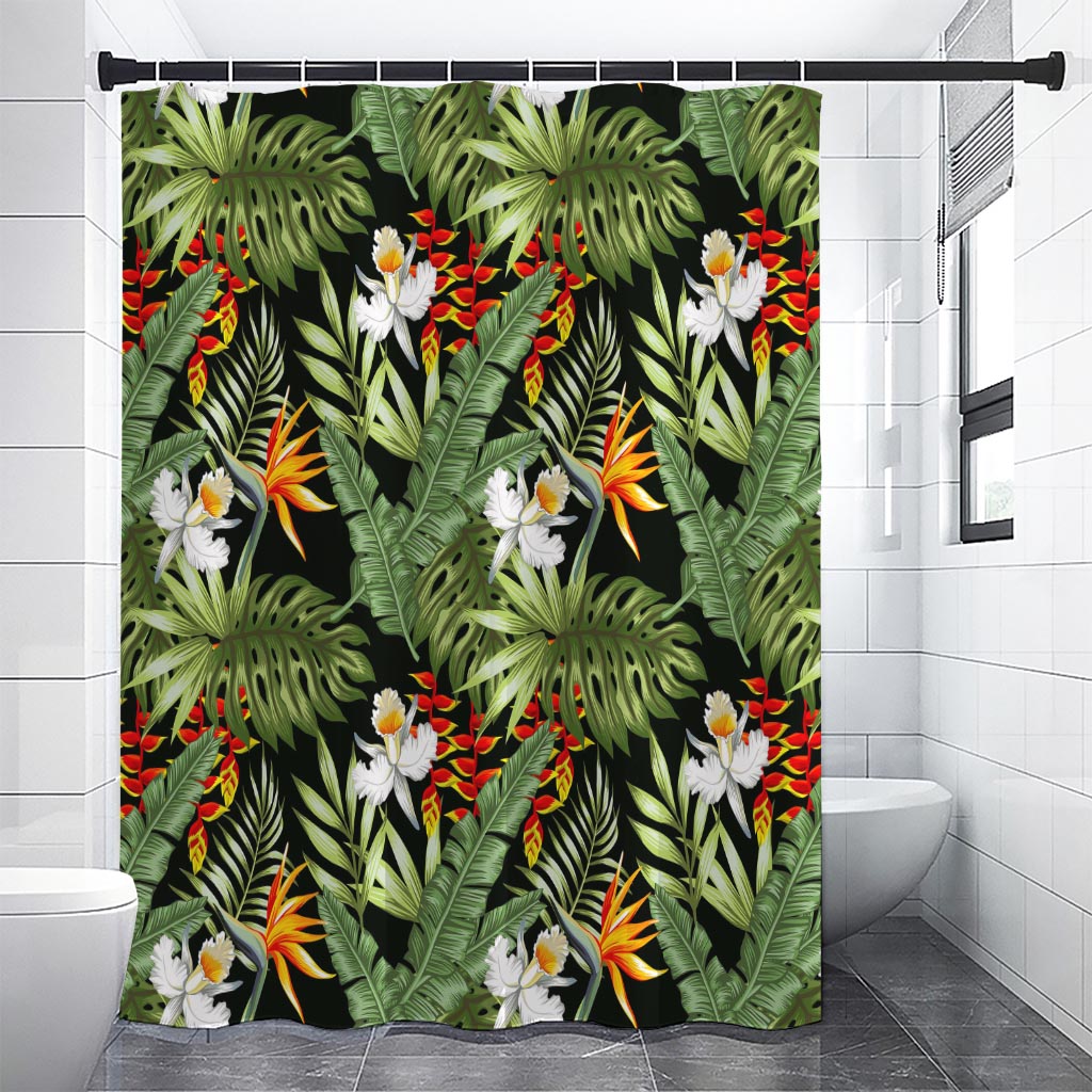 Hawaii Tropical Plants Pattern Print Shower Curtain