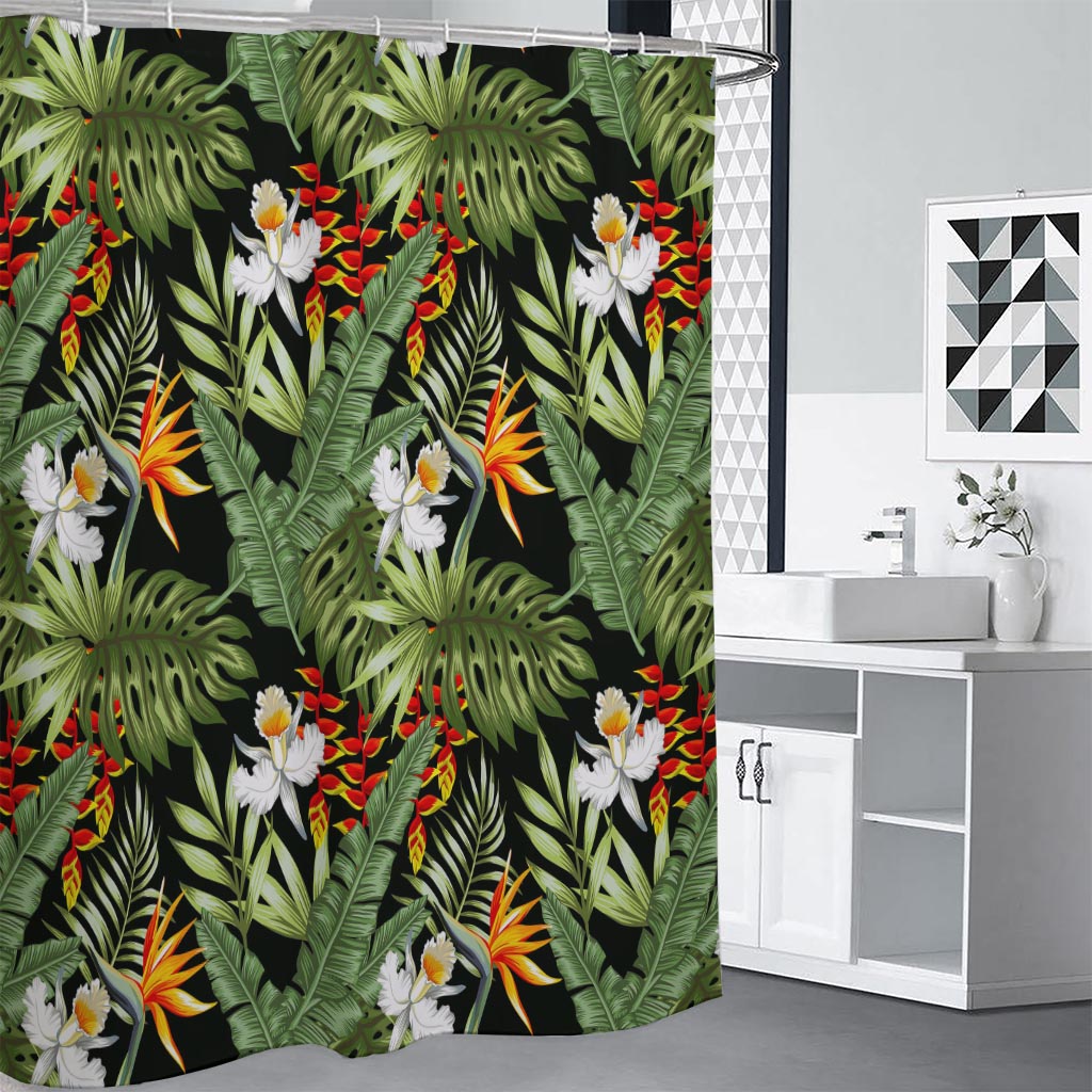 Hawaii Tropical Plants Pattern Print Shower Curtain