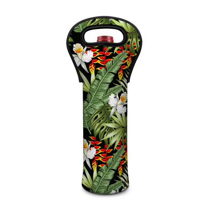 Hawaii Tropical Plants Pattern Print Single Neoprene Wine Tote
