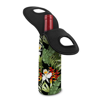 Hawaii Tropical Plants Pattern Print Single Neoprene Wine Tote