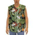 Hawaii Tropical Plants Pattern Print Sleeveless Baseball Jersey