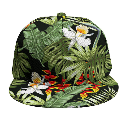Hawaii Tropical Plants Pattern Print Snapback Cap