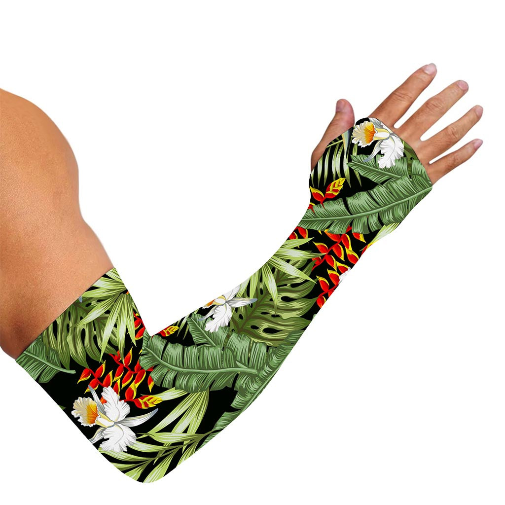 Hawaii Tropical Plants Pattern Print Sun Protection Arm Sleeves