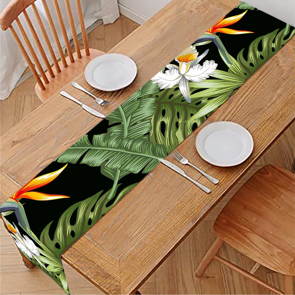 Hawaii Tropical Plants Pattern Print Table Runner