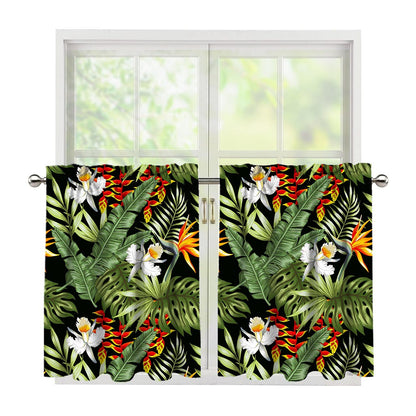 Hawaii Tropical Plants Pattern Print Tier Curtains