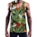 Hawaii Tropical Plants Pattern Print Men's Workout Tank Top