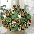 Hawaii Tropical Plants Pattern Print Waterproof Round Tablecloth