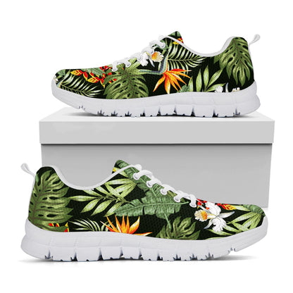 Hawaii Tropical Plants Pattern Print White Running Shoes
