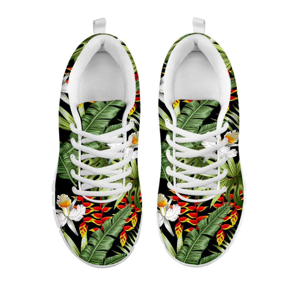 Hawaii Tropical Plants Pattern Print White Running Shoes