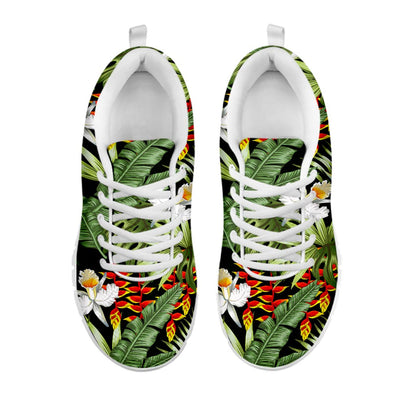 Hawaii Tropical Plants Pattern Print White Running Shoes