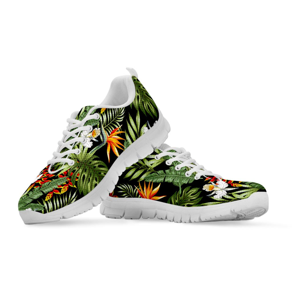 Hawaii Tropical Plants Pattern Print White Running Shoes