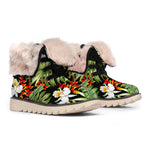 Hawaii Tropical Plants Pattern Print Winter Boots