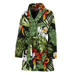 Hawaii Tropical Plants Pattern Print Women's Bathrobe