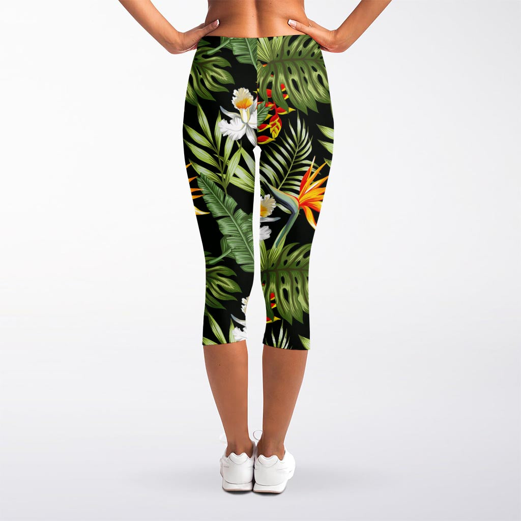 Hawaii Tropical Plants Pattern Print Women's Capri Leggings
