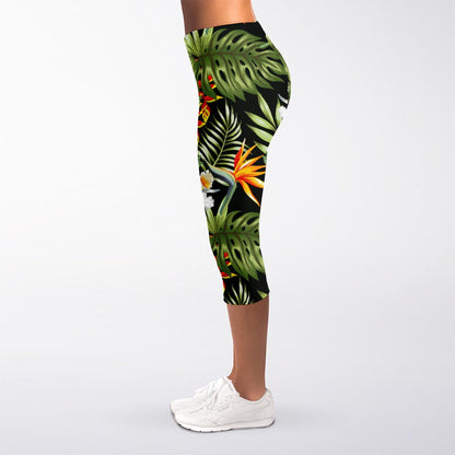 Hawaii Tropical Plants Pattern Print Women's Capri Leggings