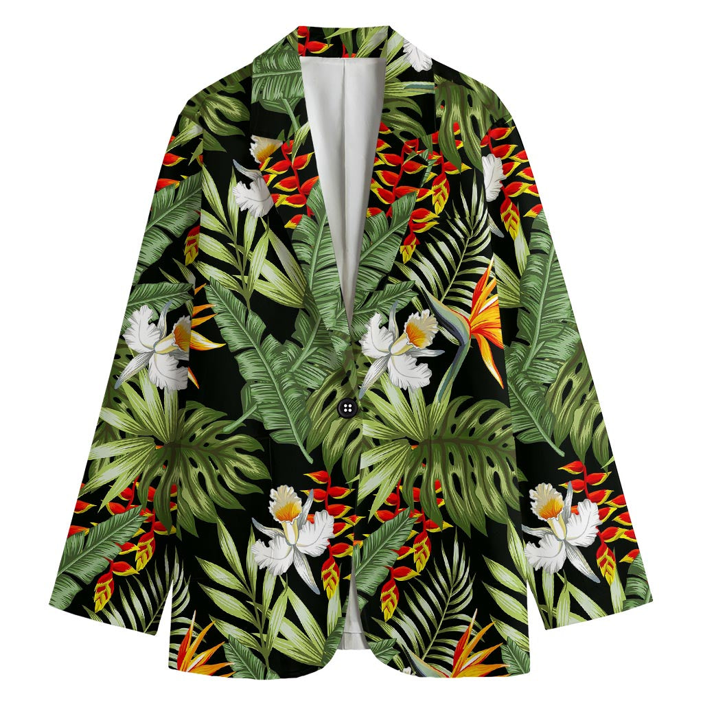 Hawaii Tropical Plants Pattern Print Women's Cotton Blazer
