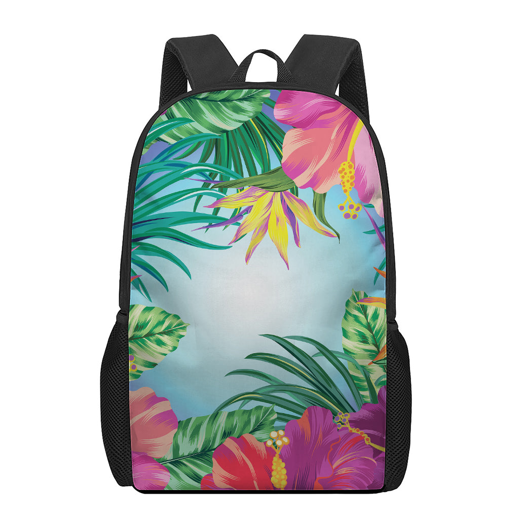 Hawaiian Aloha Flower Print 17 Inch Backpack