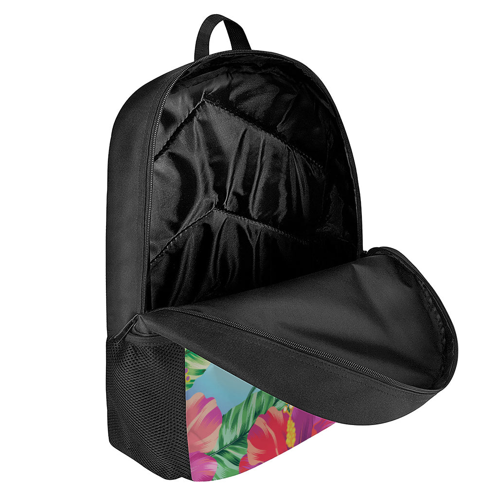 Hawaiian Aloha Flower Print 17 Inch Backpack