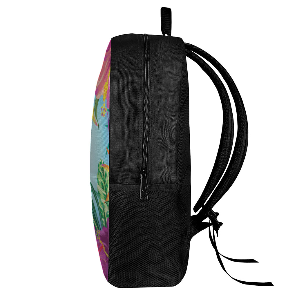 Hawaiian Aloha Flower Print 17 Inch Backpack