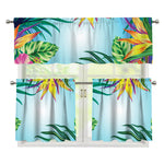 Hawaiian Aloha Flower Print 3 Piece Kitchen Curtains