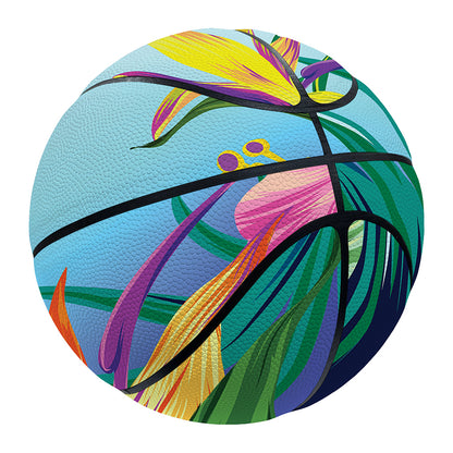 Hawaiian Aloha Flower Print Basketball