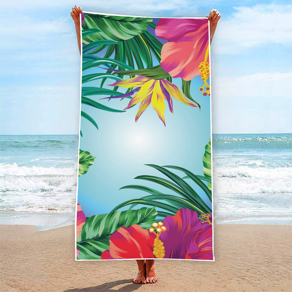 Hawaiian Aloha Flower Print Beach Towel