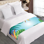 Hawaiian Aloha Flower Print Bed Runner