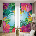 Hawaiian Aloha Flower Print Dimout Pencil Pleat Curtains