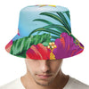 Hawaiian Aloha Flower Print Bucket Hat