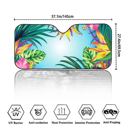 Hawaiian Aloha Flower Print Car Windshield Sun Shade