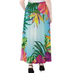 Hawaiian Aloha Flower Print Chiffon Maxi Skirt