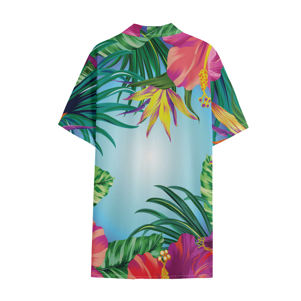 Hawaiian Aloha Flower Print Cotton Hawaiian Shirt