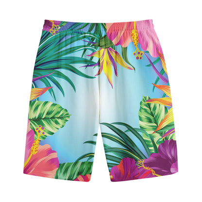 Hawaiian Aloha Flower Print Cotton Shorts