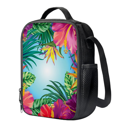 Hawaiian Aloha Flower Print Crossbody Lunch Bag