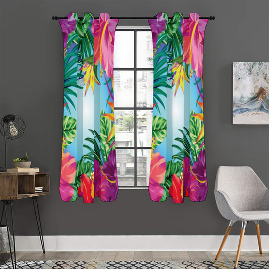 Hawaiian Aloha Flower Print Curtain