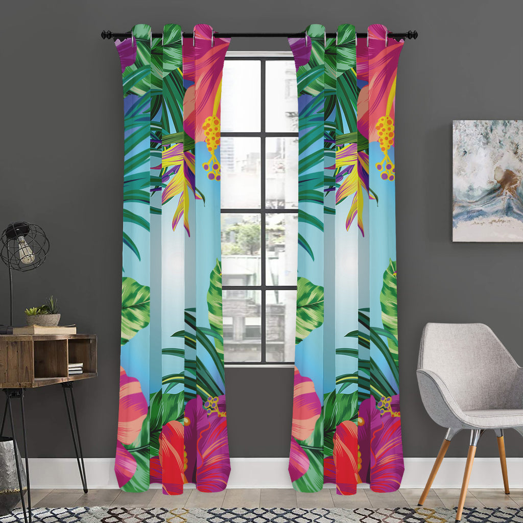 Hawaiian Aloha Flower Print Curtain