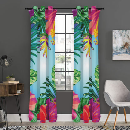 Hawaiian Aloha Flower Print Curtain