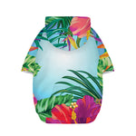 Hawaiian Aloha Flower Print Dog Zip Up Hoodie